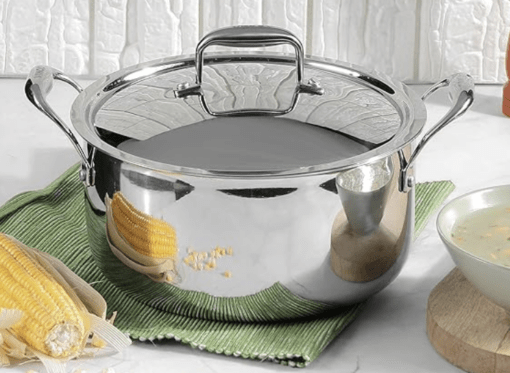Vinod Platinum Triply Stainless Steel Saucepot with Lid - 1.8 Litre, 18 cm | 2.5mm Thick | SAS Bottom | Biryani Pot | Induction and Gas Base | 5 Year Warranty - Silver
